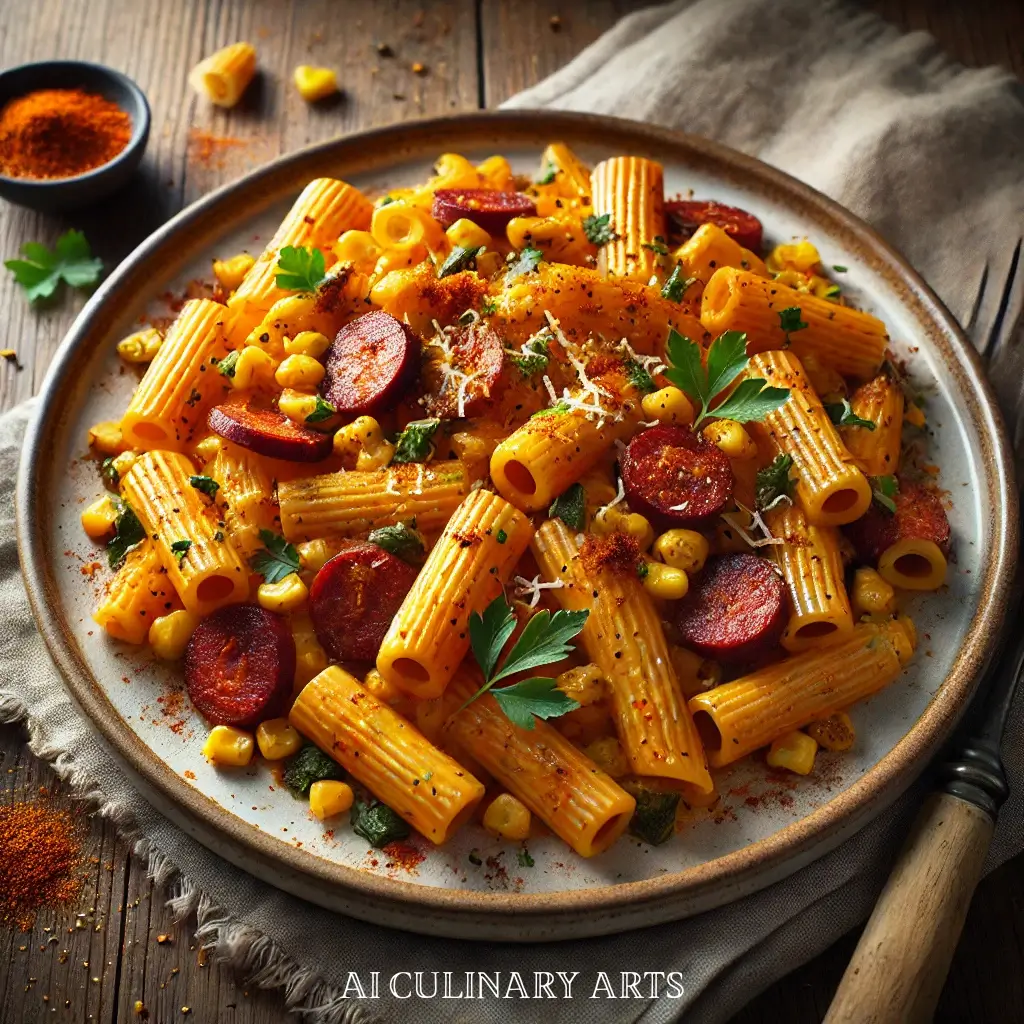 Charred Corn & Chorizo Pasta with Smoky Paprika Cream