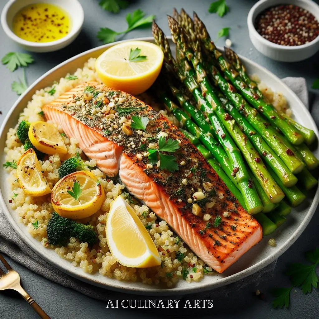 🐟 Lemon Herb Baked Salmon with Roasted Asparagus & Quinoa2
