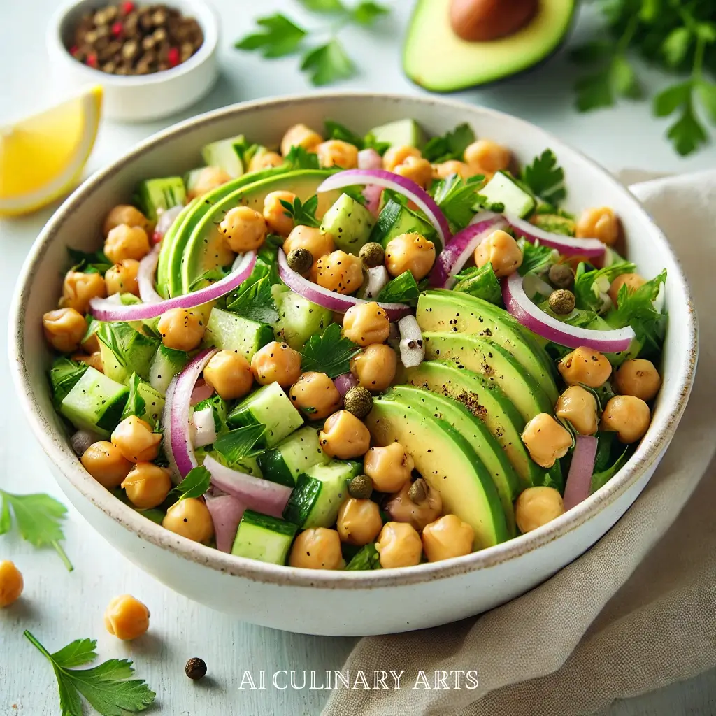 Chickpea & Avocado Salad with Lemon-Dijon Dressing