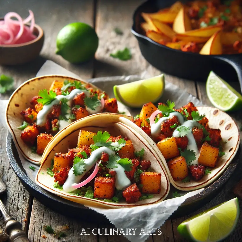 Crispy Chorizo & Potato Tacos with Lime Crema