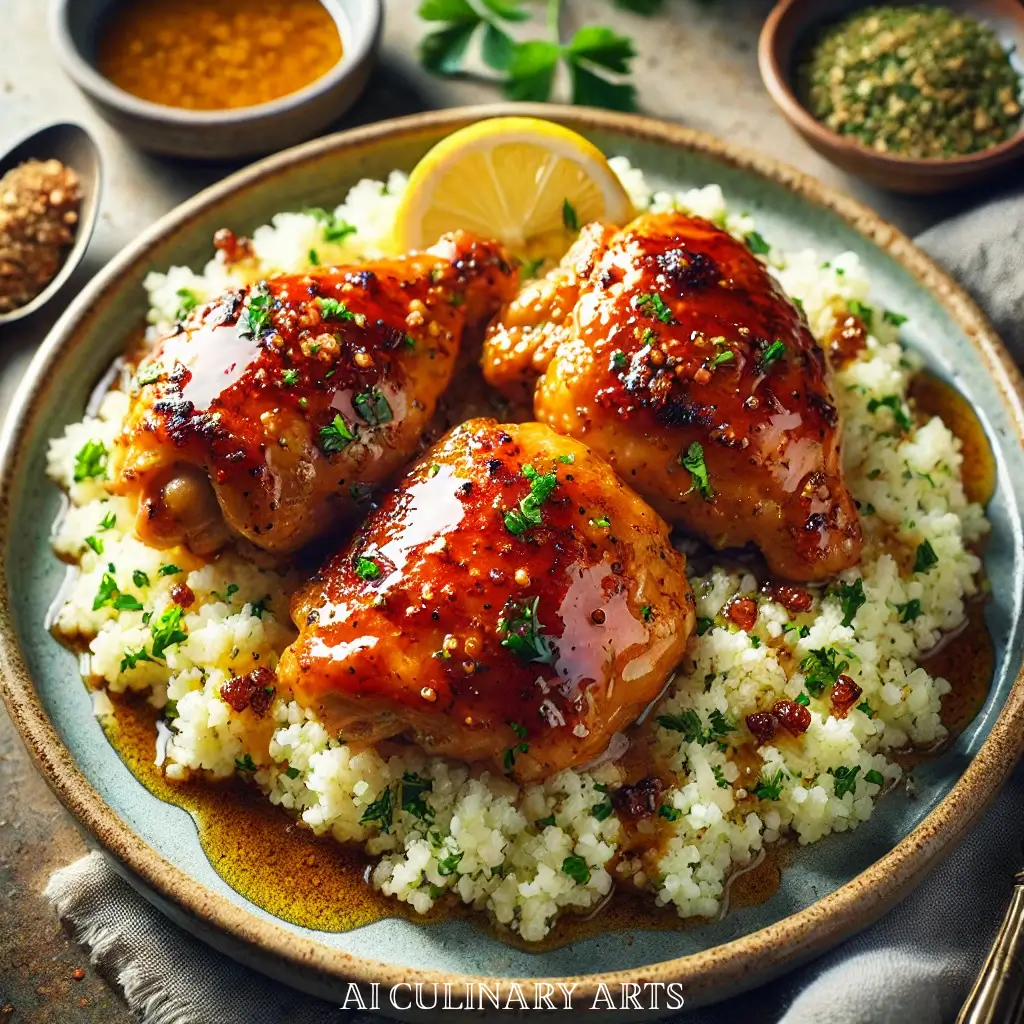 Honey-Harissa Glazed Chicken Thighs with Herb Couscous