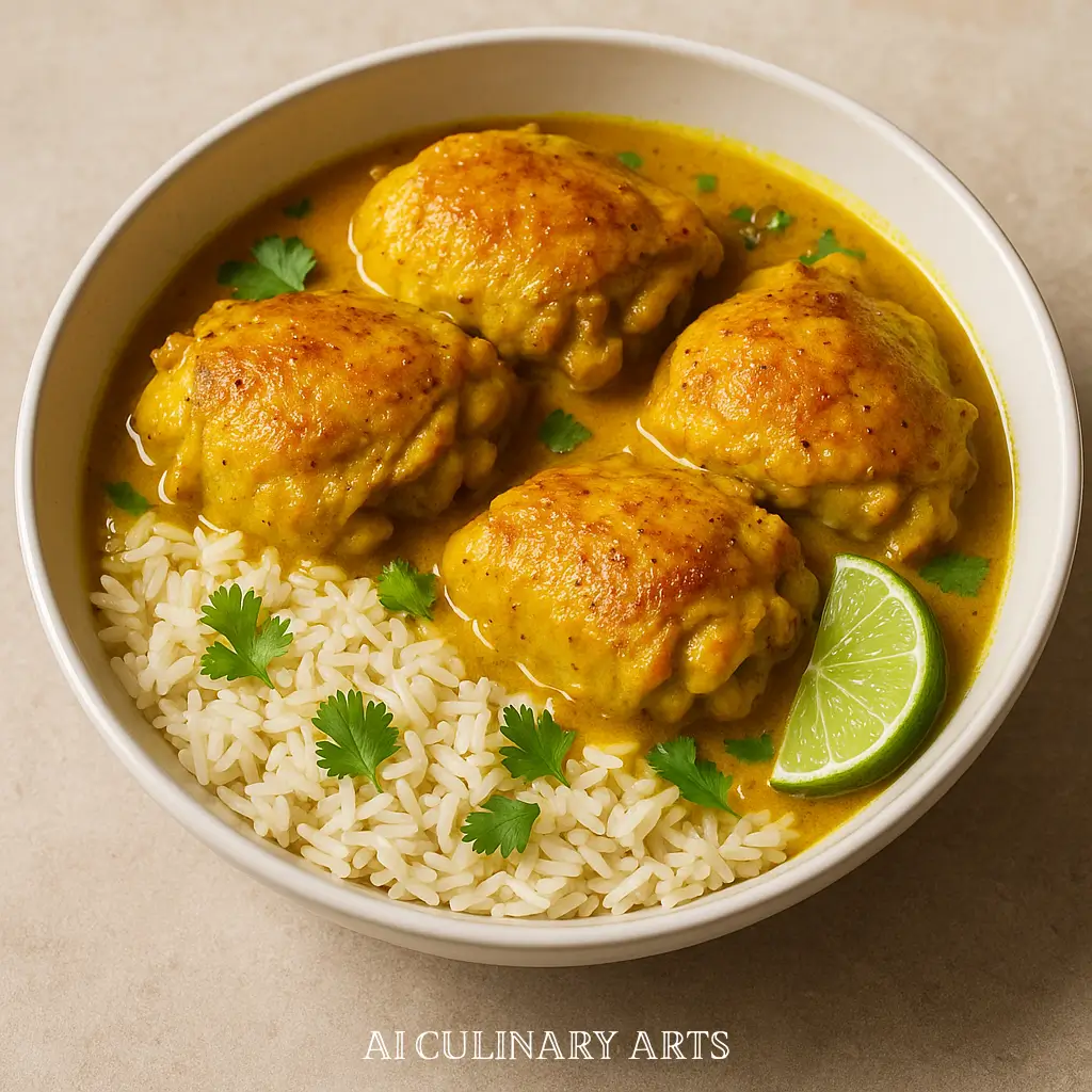 Turmeric Coconut Chicken Thighs with Fragrant Rice